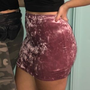 Pink Velvet Miniskirt